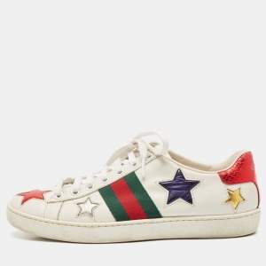 Gucci White Leather Star Ace Sneakers Size 37