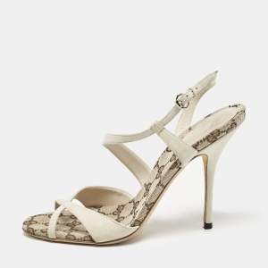 Gucci Grey Suede Slingback Sandals Size 38.5