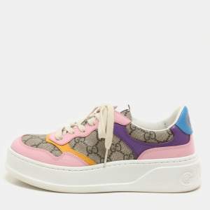 Gucci Multicolor GG Supreme Canvas and Leather Low Top Sneakers Size 36.5
