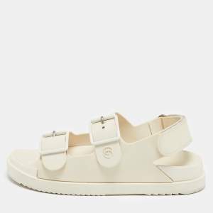 Gucci Cream Rubber Isla Dad Slingback Sandals Size 38