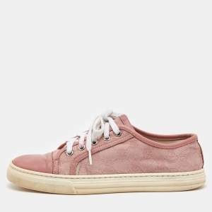 Gucci Pink GG Canvas and Leather Low Top Sneakers Size 36.5