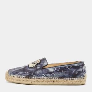 Christian Louboutin Two Tone Fabric Nanou Orlato Espadrille Flats Size 37