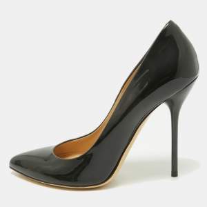 Gucci Black Patent Leather Pointed Toe Pumps Size 38