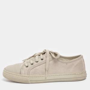 Gucci Off White GG Canvas Low Top Sneakers Size 37