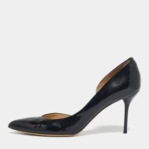 Pre Owned Gucci Black Patent Leather Kristen D'orsay Pumps Size 42