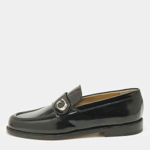 Pre Owned Gucci Black Leather Slip On Loafers Size 37