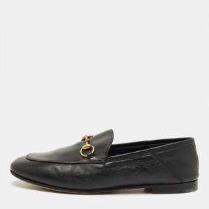 مملوكة مسبقًا Gucci Brixton Foldable Size 36.5 Black Leather Loafers