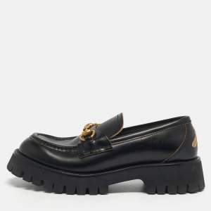 مملوكة مسبقًا Gucci Horsebit Size 38 Black Leather Loafers