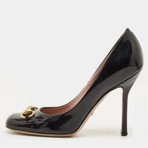 مملوكة مسبقًا Gucci Jolene Size 36.5 Black Patent Leather Pumps