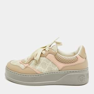 مملوكة مسبقًا Gucci Chunky B Size 38.5 Multicolor  GG Canvas and Leather Lace Up Sneakers