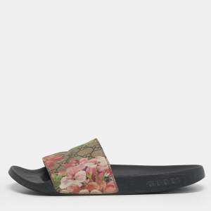 مملوكة مسبقًا Gucci  Size 39 Multicolor GG Bloom Supreme Canvas Slide Flats