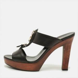 مملوكة مسبقًا خُفَاف خشبية غوتشي غوتشيسما سوداء مقاس 37.5