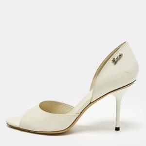 مملوكة مسبقًا Gucci Size 38.5 Cream Leather Open Toe D'orsay Pumps