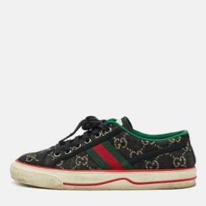 مملوكة مسبقًا Gucci Tennis 1977 Size 37 Navy Blue Denim Low Top Sneakers