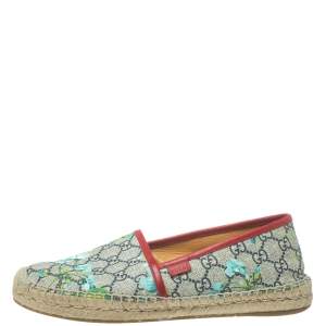 مملوكة مسبقًا Gucci Multicolor GG Supreme Blooms Printed Canvas Flat Espadrilles Size 40