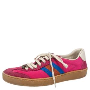 Gucci  Multicolor Suede And Fabric Furbe Sneakers Size 37.5