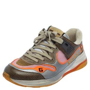 Gucci Multicolor Mesh And Leather Ultrapace Low Top Sneakers Size 38