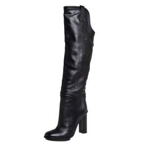 Gucci Black Leather Lifford Knee-Length Boots Size 39.5