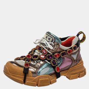 حذاء رياضي غوتشي فلاشتريك شبكة و جلد متعدد الألوان مقاس 39