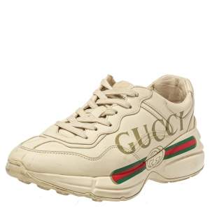Gucci White Leather Rhyton Sneakers Size 36