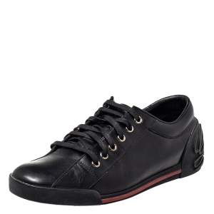 Gucci Black Leather Low Top Sneakers Size 39