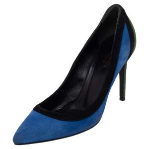 Gucci Tricolor Suede Pointed Toe Pumps Size 35.5
