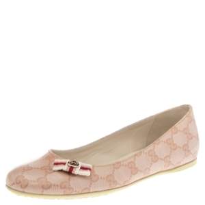 Gucci Beige GG Coated Canvas Ballet Flats Size 36