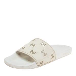 Gucci White Rubber Pursuit G Slides Size 38
