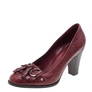 مملوكة مسبقًا Gucci Red Guccissima Leather Pumps Size 37C
