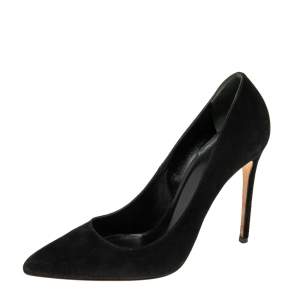 Gucci Black Suede Pointed Toe Pumps Size 38.5