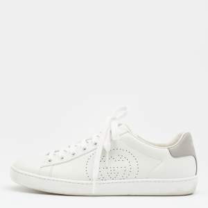 Gucci White Leather Low Top Sneakers Size 36