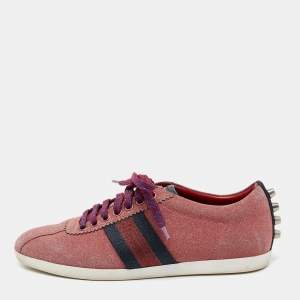 Gucci Metallic Pink Glitter  Bambi Ace Sneakers Size 37