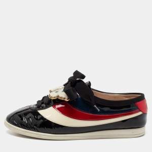 Gucci Multicolor Patent Leather New Ace Falacer Butterfly Low-Top Sneakers Size 38