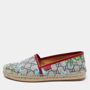 مملوكة مسبقًا Gucci Multicolor Blooms Print GG Supreme Canvas Flat Espadrilles Size 37.5 
