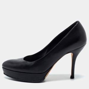 Gucci Black Leather Platform Pumps Size 37