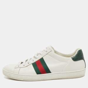 Gucci White Leather Ace Low Top Sneakers Size 39