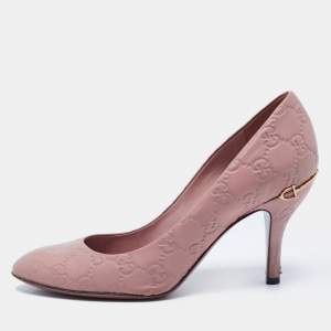 Gucci Beige Guccissima Leather Horsebit Round Toe Pumps Size 37.5