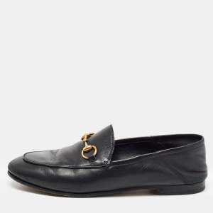 Gucci Black Leather Horsebit Foldable Loafers Size 36.5
