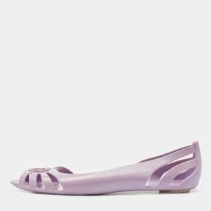Gucci Purple Rubber GG Ballet Flats Size 37