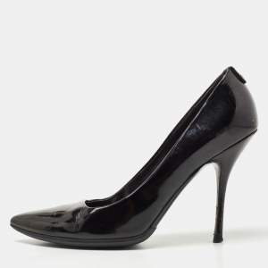 Pre Owned Gucci Black Patent Pointed Toe Pumps Size 39