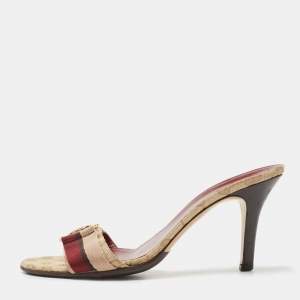 Gucci Beige GG Canvas Hysteria Slide Sandals Size 39