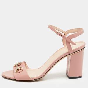 Gucci Pink Leather Ankle Strap Sandals Size 39