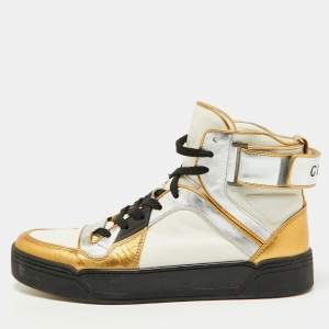 Gucci Tri Color Leather High Top Sneakers Size 40