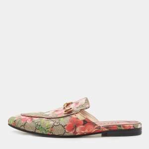 Gucci Multicolor Floral Canvas Princetown Horsebit Flat Mules Size 36