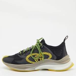 Gucci Black Knit Fabric Running Sneakers Size 38