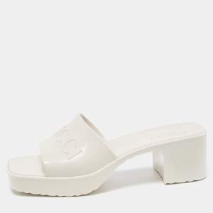 Gucci Cream Rubber Slides Size 36