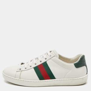 Gucci White Leather Ace Sneakers Size 35
