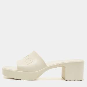 Gucci White Rubber Slide Sandals Size 36
