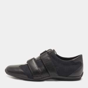 Gucci Black GG Canvas and Leather Velcro Low Top Sneakers Size 37