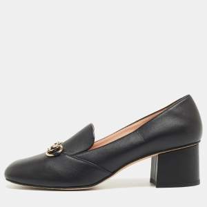 Gucci Black Leather Horsebit Loafer Pumps Size 39 